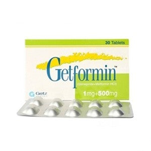 Getformin 1mg/500mg Tablets